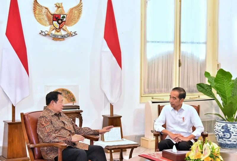 Presiden Jokowi terima kunjungan Susilo Bambang Yudhoyono di Istana